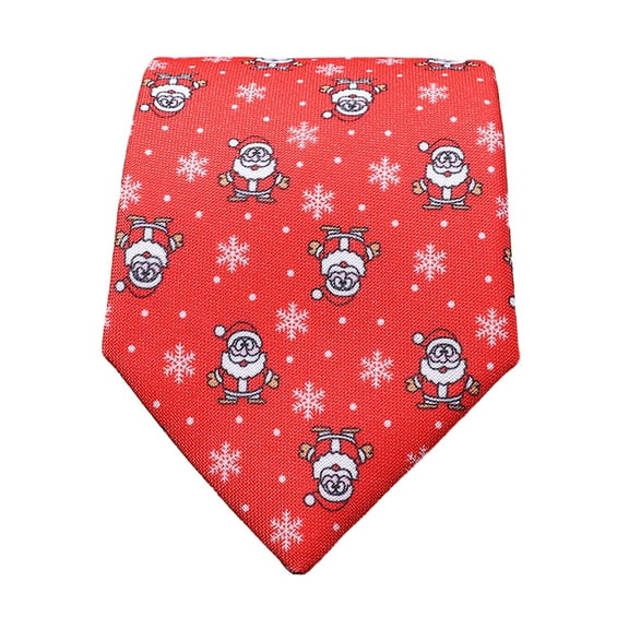 HUANLEDASH Men Necktie Christmas Style Cartoon Santa Claus Snowman Print Smooth Exquisite Adjustable Holiday New Year Party Tie Suit Coat Shirt Accessory