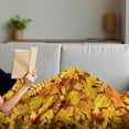 thumbnail image 3 of Autumn Soft Flannel Fleece Blanket, Shady Fall Oak Maple Tree Leaves on Faded Tones Seasonal Foliage Artwork, Cozy Plush for Indoor and Outdoor Use, 60" x 80", Earth Yellow Marigold, by Ambesonne, 3 of 5