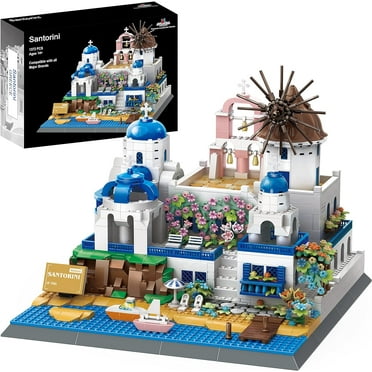 Apostrophe Games Santorini Building Bock Set - 1372 Pieces - Model Building Blocks of Greece's Island Architecture