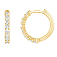 thumbnail image 2 of Unique Moments Women's 1/2 Ct. Round Lab Grown Diamond Huggie Earrings in Yellow Gold Plated Sterling Silver, 2 of 4