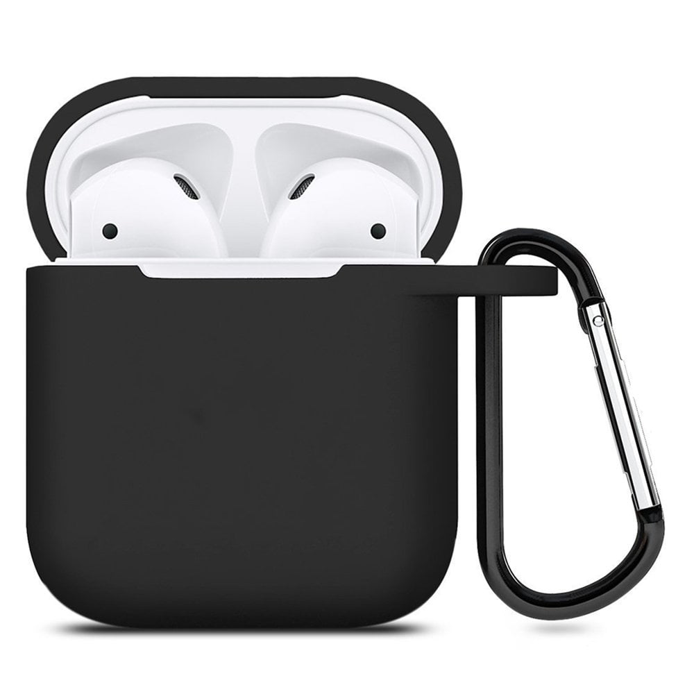 Dust Resistent AirPods Charging Case Compatible for Apple AirPods-Black AddAcc AirPods Waterproof Case Protective Cover Shockproof TPU Skin AirPods Case with Keychain