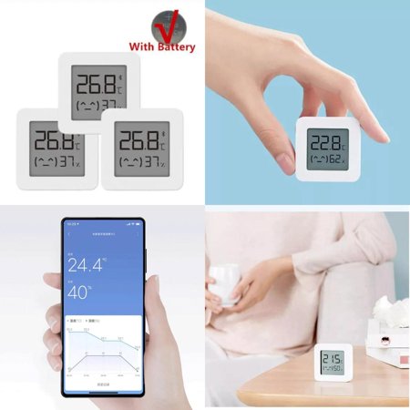 LUOPLNG High-Accuracy Wireless Smart Bluetooth Digital Thermometer with 2 LCD Displays and Battery - Advanced Digital Moisture Meter for Monitoring Temperature and Humidity Levels