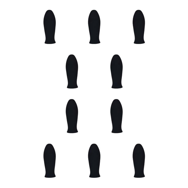 Matsuzay Cubierta para manija de olla, carcasa de silicona para cocina, Protector antiescaldado, cubiertas resistentes al calor de Color sólido Negro 10piezas