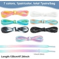 thumbnail image 2 of 7 Pairs 47 inch Colorful Luminous Flat Shoelaces 7 Colors Fluorescent Gradient Shoe Laces Strings for Sport Sneakers Boots Running Shoes Casual Shoes, 2 of 6