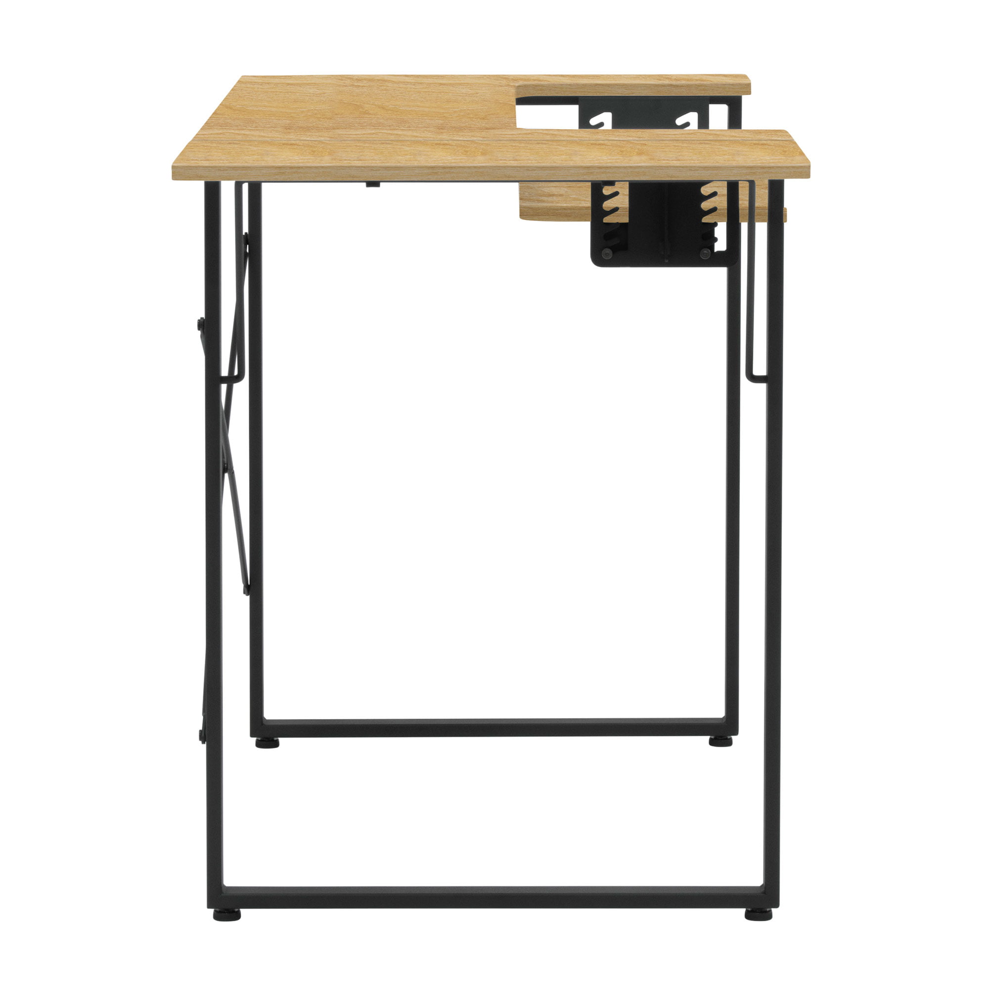 Black/Brown Sew Ready Dart Multipurpose Sewing Table Workstation w/ Folding Top 