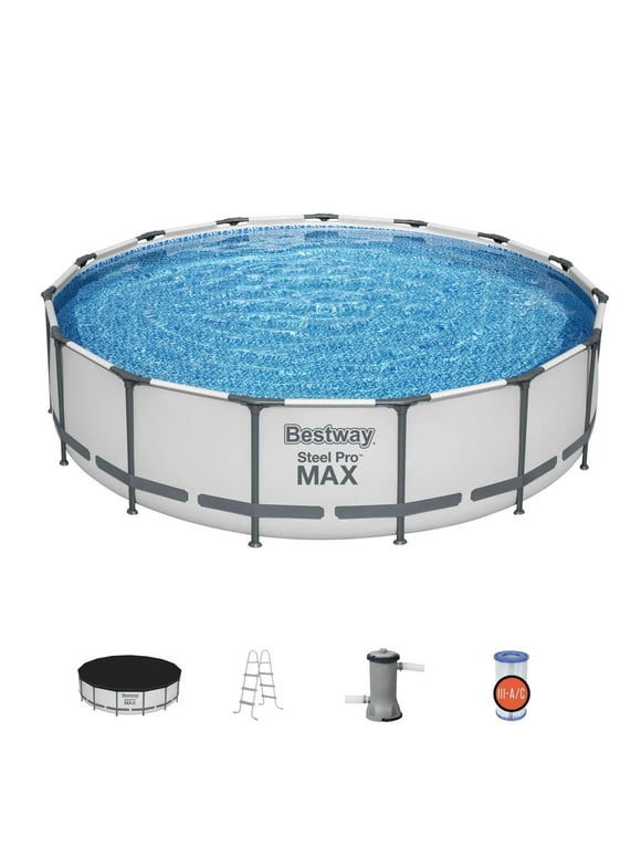 Bestway Steel Pro Max 15'x42" Round Frame Above Ground Pool w/ Filter Pump(Used)