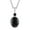 Oval-Round, variant on Black Spinel Necklace for Women 925 Sterling Silver Platinum Plated Birthstone Jewelry for Women Stainless Steel Chain Size 20" Ctw 3.25 Anniversary Birthday Christmas Gifts for Her