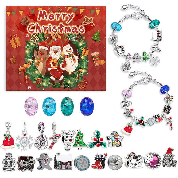 Christmas Gift Box for Creative Fun, Arts & Crafts Activity Set - Perfect Stocking Stuffer for Kids Type 2 Girls' DIY Bracelet Craft Kit