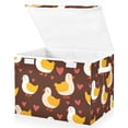thumbnail image 2 of Cute Duck Walking Hearts Valentine Foldable Storage Bins with Lids Handles Collapsible Storage Containers Tote Boxes 16.5 x 12.6 x 11.8 inches, 2 of 7