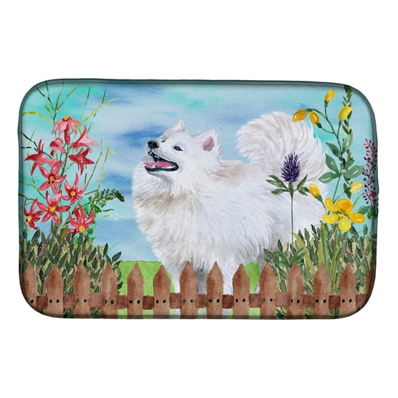 Samoyed Spring Dish Drying Mat