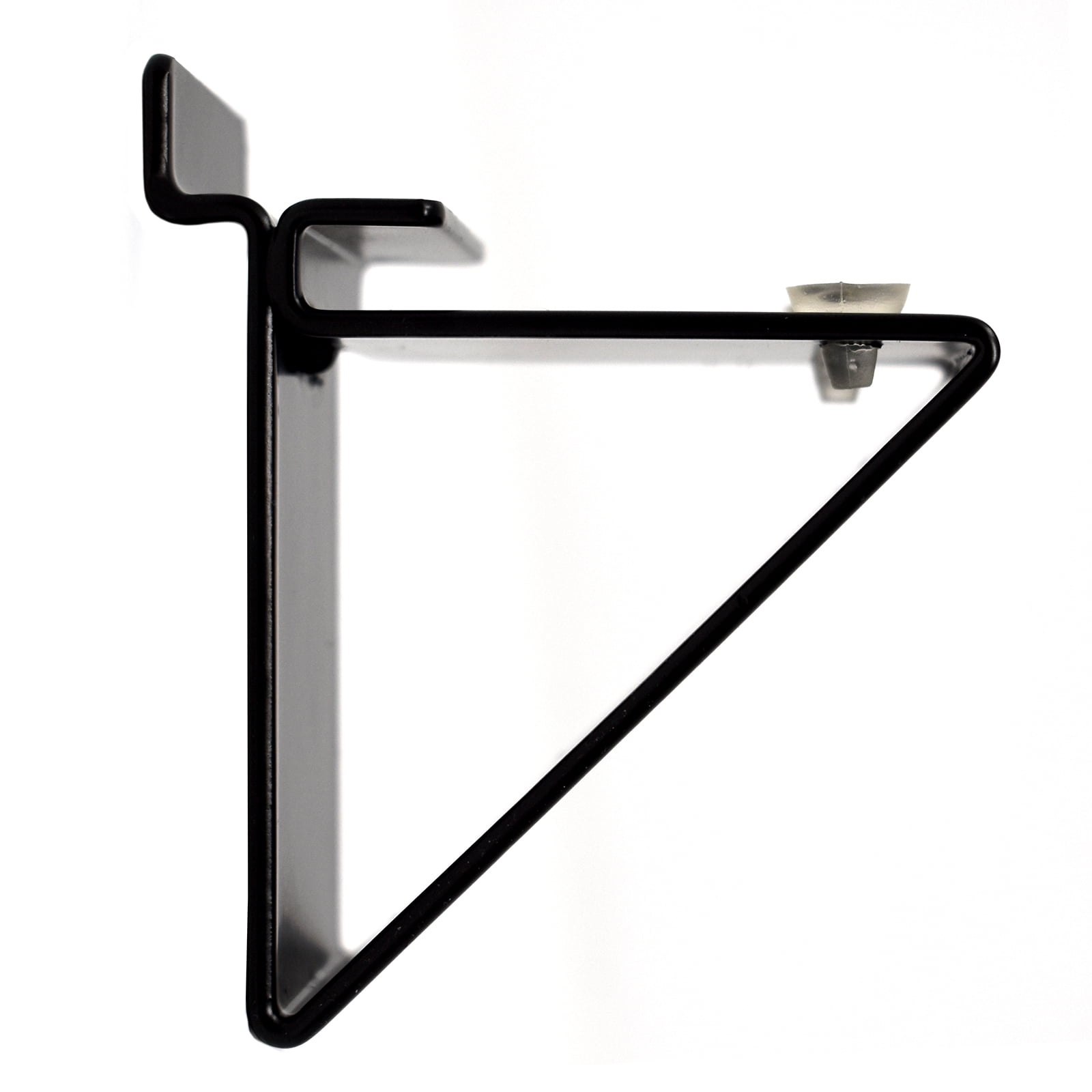 Black 2 Pack Slatwall Glass Shelf Bracket Low Profile Support for Glass Shelving up to 12 D 