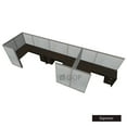 thumbnail image 3 of GOF 3 Person Workstation Cubicle (5’D x 18’W x 5’H) / Office Partition, Room Divider (60"H Cubicle with Desk, Walnut), 3 of 5