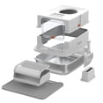 thumbnail image 4 of Lohoms Stainless Steel Litter Box with Lid, XL Extra Large Enclosed Cat Litter Box for Big Cats 110° Flip Cover, Front & Top Dual Entry, High Sided Litter Box & Pedal & Scoop, Anti-Leakage, 4 of 11