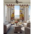 thumbnail image 6 of Vintage Sunflower Truck Kitchen Curtains Wooden Yellow Summer Botanical Floral Cafe Short Curtains for Bathroom Blackout Window Curtain Small Window Treatment Drapes for Bedroom Living Room 42"x45"x2, 6 of 9