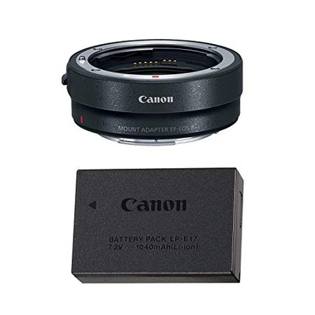 Canon Mount Adapter EF-EOS R with Canon LP-E17 Lithium-ion Battery Pack for Canon EOS RP Mirrorless DSLR Camera