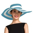 thumbnail image 3 of XINPING Women's Striped Floppy Straw Sun Hat, Oversized Wide Brim UV Protection Beach Vacation Hat with Wavy Brim for Summer Travel, Beach, Hiking & Pool, 3 of 5