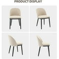 thumbnail image 5 of IDEALHOUSE 2pcs Beige Dining Chairs, Upholstered Modern Accent Chairs, Ergonomic Back, Tapered Wood Legs, Adjustable Feet, Breathable Linen, High-Density Cushion, for Kitchen, Dining Room, 5 of 8
