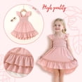 thumbnail image 3 of Vestido YOUNGER TREE para niñas pequeñas sin mangas con volantes, rosa 2-3T, 3 of 5