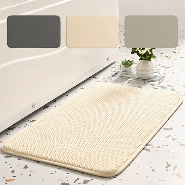 Xihbxyly Alfombra de Baño de Espuma Viscoelástica, Terciopelo Suave y Absorbente, Base Antideslizante, Secado Rápido, Multiusos para Baño, Sala de Estar y Dormitorio, Lavable a Máquina, 40 X 60 Cm.