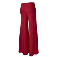 thumbnail image 4 of WULMLEO Women's Casual Comfy Solid/Tie Dye Wide Leg Palazzo Lounge Pants Wine XL, 4 of 5