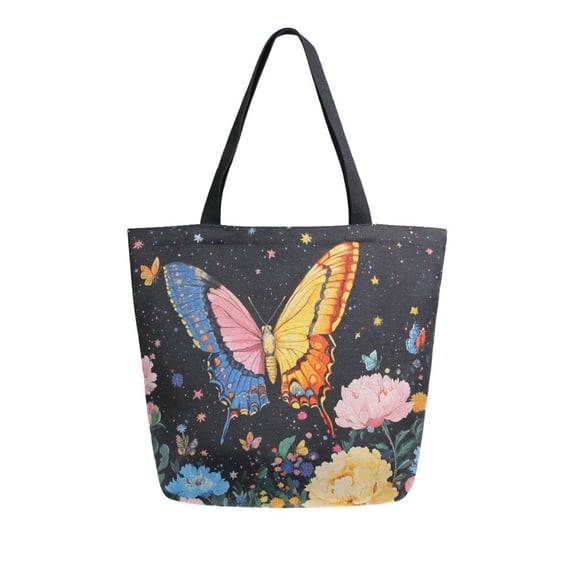 DIXRUYEE Tote Bag Women Weekender Travel Bag Shoulder Handbag Celestial Garden Butterfly Printed