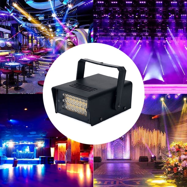 Luces estroboscópicas de escenario ajustables LED blancas Control remoto Flash Disco Party Light
