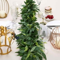 Efavormart 4 FT | Real Touch Willow & Frond Leaves Green Artificial Garland For Wedding Events Decoration