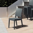 thumbnail image 6 of Luxury Commercial Living 34" Gray Patio Wickerlook Stackable Dining Chair, 6 of 9
