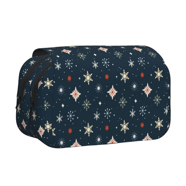 Easygdp Christmas Snowflakes1 para Estuche de Lápices con Tapa Flip, Suministros de Oficina y Universidad para Adolescentes y Adultos