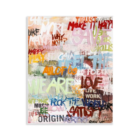 Stupell Industries Modern Graffiti Phrases Abstract Painting Unframed Art Print Wall Art, 11 x 14
