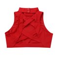 thumbnail image 5 of Lejafay Kids Girls Gymnastics Dance Sports Tracksuit Turtle Neck Crop Top & Booty Shorts Sets Red 10, 5 of 8