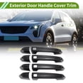 thumbnail image 2 of Unique Bargains Exterior Door Handle Cover Trim Front Left Front Right Rear Left Rear Right Door Handle Cover for Cadillac XT4 2013-2021 Carbon Fiber Black ABS 1 Set, 2 of 7