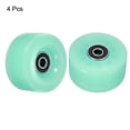 thumbnail image 3 of Uxcell 32 x 58mm Roller Skate Wheels with Bearings 82A Quad Skate Replacement, Green 4 Pack, 3 of 6