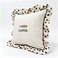 thumbnail image 5 of Clearence! Throw Pillow Polka Dot Pattern Ruffled Edge Embroidered Coffee Theme Home Decor Soft Comfort Square Cushion for Couch Sofa Living Room Bedroom Modern Home Decor, 5 of 9