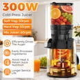 thumbnail image 6 of Open Box INSMART Cold Press Juicer,Juicer Machines with 5.4" Large Feed Chute,300w Slow Juicer Machines Fit Whole Vegetables and Fruits,Touchscreen Slow Masticating Juicer with 4 Mode(With Cleaning Function), 6 of 10