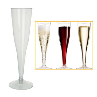 ABS Champagne Glasses Removable Juice Cocktail Glasses Space Saver Mimosa  Glasses for Dinners Graduations Party Camping - pink