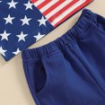 thumbnail image 6 of Okbabeha Toddler Boy 4th of July Outfit Letter Embroidery Short Sleeve Tops with StarStripe Shorts Fourth of July Clothes, 6 of 7