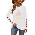 thumbnail image 6 of HOMBOM Womens Shirts White Long Sleeve Festive Christmas Ugly Reindeer Xmas T Shirts for Female, 6 of 9