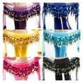 thumbnail image 4 of Women Belly Dance Hip Skirt Scarf Wrap Belt Glitter Sequins Tassel Hip Scarf Skirt Dance Costume, 4 of 7