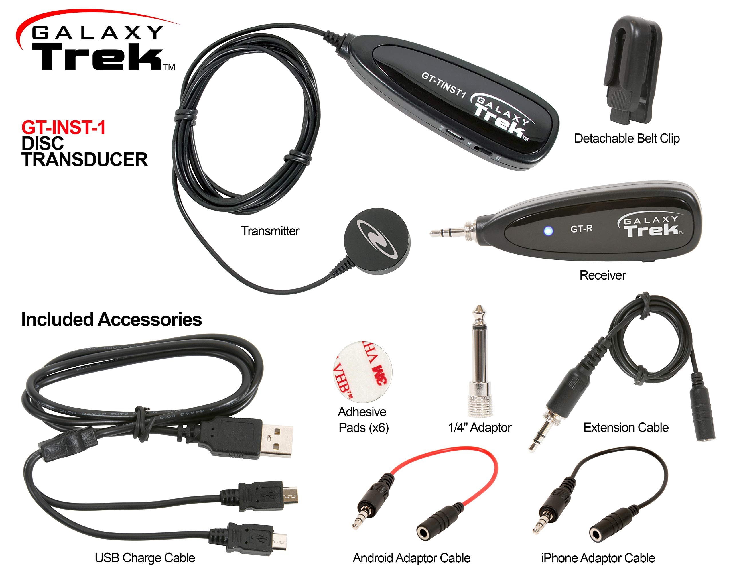 Trek acoustic transducer pickup delivers quality wireless audio to numerous on the go applications