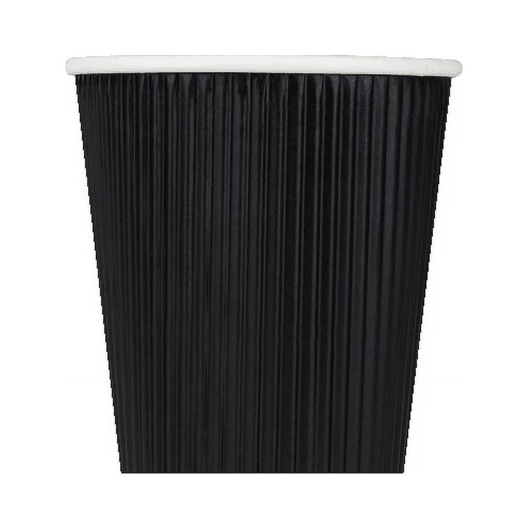 Disposable Coffee Cups - 12oz Ripple Paper Hot Cups - Kraft (90mm