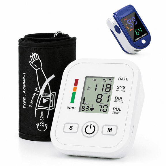 FDA Cleared Digital Automatic Wrist Blood Pressure Monitor, Compact & Easy to Use, Ergonomic Design for Home & Travel-White