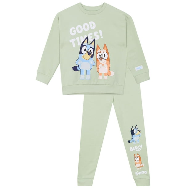 Conjunto de ropa Bluey, sudadera y pantalones para niños de 8 años, color verde