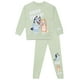 thumbnail image 1 of Conjunto de ropa Bluey, sudadera y pantalones para niños de 8 años, color verde, 1 of 8