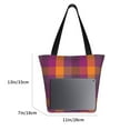 thumbnail image 3 of Kll Tote Bag For Women Purple Yellow Buffalo Plaid Print Shopping Grocery Reusable Bags For Office School Shopping Travel, 3 of 7