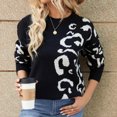 thumbnail image 6 of Oksale Funny Graphic Sweaters for Women Casual Round Neck Jumpers Comfort Long Sleeve Pullover Slouchy Soft Knit Fall Winter Tops Black L, 6 of 7