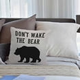 thumbnail image 2 of HGOD DESIGNS Black Bear Throw Pillow Cover Decorative Don'T Wake The Bear on White Background Cushion Cover Pillow Cases Bedroom Livingroom 18" x 18", 2 of 6