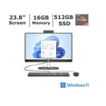 thumbnail image 2 of Restored HP 24-cr0111 - All-in-one Ryzen 5 7520U / up to 4.3 GHz - RAM 16 GB - SSD 512 GB - NVMe - Radeon 610M - Gigabit Ethernet, IEEE 802.11ax (Wi-Fi 6), Bluetooth 5.3 - Win 11 Home - monitor: LED 23.8" 1920 x 1080 (Full HD) touchscreen - keyboard: US - jet black, textured finish, 2 of 5
