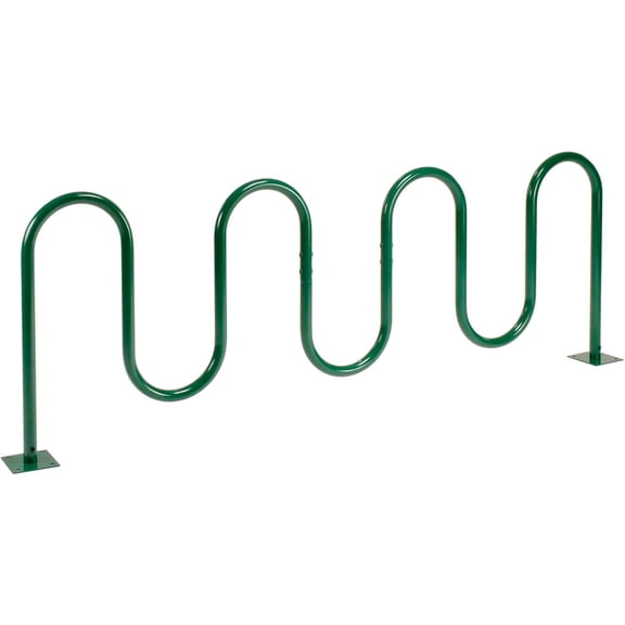 Global Industrial Wave Bike Rack, Green, Below Ground Mount, 9-Bike