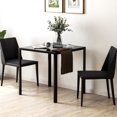 thumbnail image 2 of HOMCOM Modern Square Dining Table for 2-4 People with Tempered Glass Top, 2 of 10